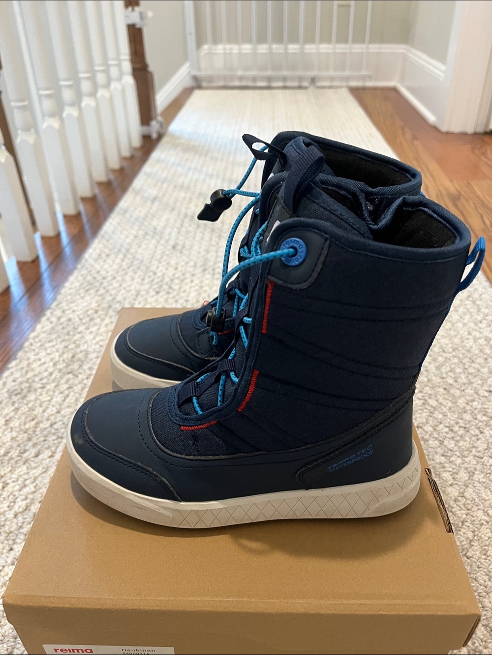 Reima Hankinen Waterproof Winter Snow Boots Navy Kids US 1 EU 32 Excellent